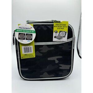 Artic Zone Black Camo Lunch Bag with BPA Free Container, Bottle Ice Pack